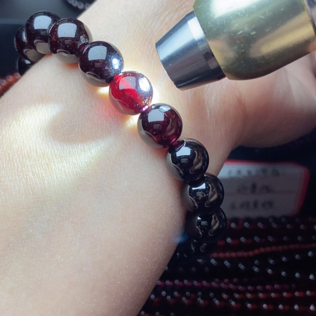 未镶嵌手链石榴石9酒红色