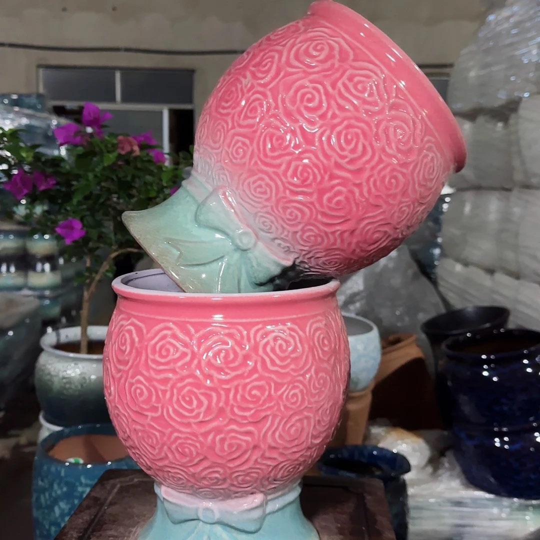 紫砂花盆 高24口18