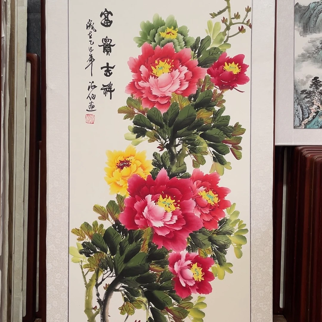 国画带框尺寸63*123厘米