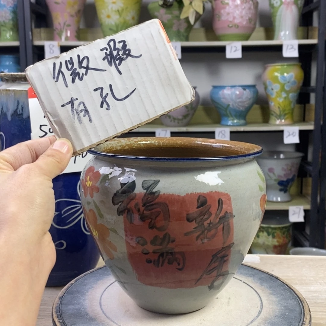 景德镇手工手绘陶瓷花盆