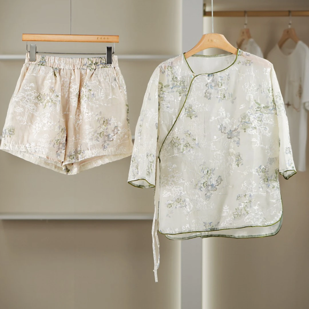 【麦迪尚品·品牌新款】50806169 春季新国风两件套撤柜女装