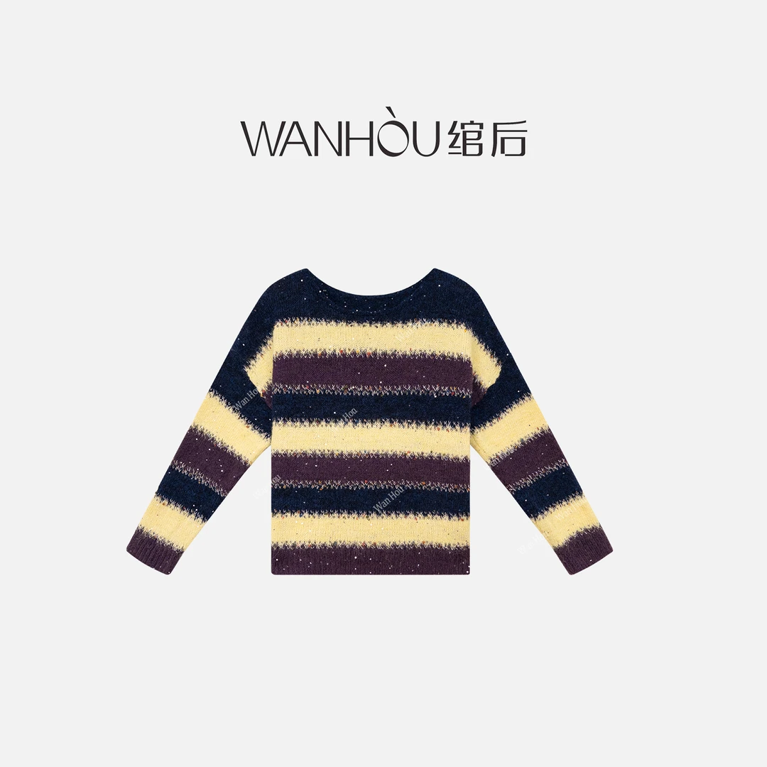 【C3760】绾后-秋季新款时尚百搭重工亮片加厚毛衣女装SS