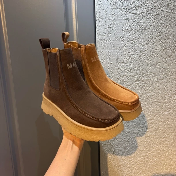 【古再力】6621嘻哈风套筒烟筒靴厚底休闲风防滑秋季马丁靴复古风