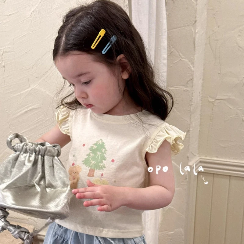 女童短袖T恤夏季宝宝可爱卡通印花2025新款洋气百搭儿童上衣