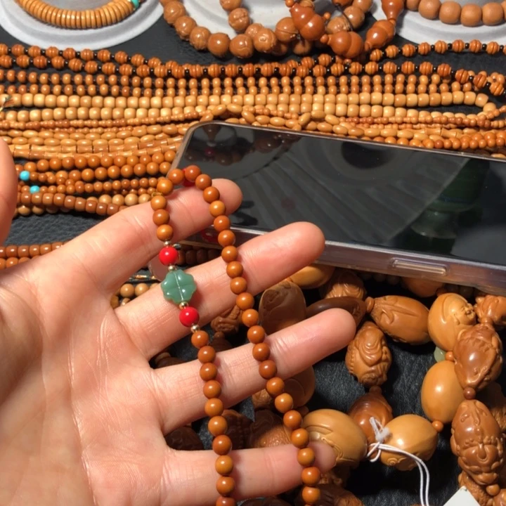 橄榄核手串/手链小*5.5圆珠手机链