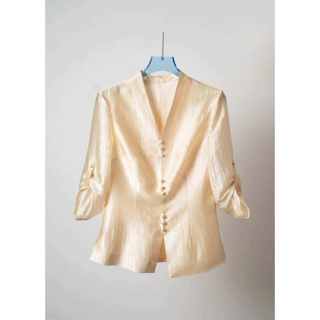 【奢品精选】女王气场高光醋酸上衣拉夏贝尔.536LSY492C.SSGS首