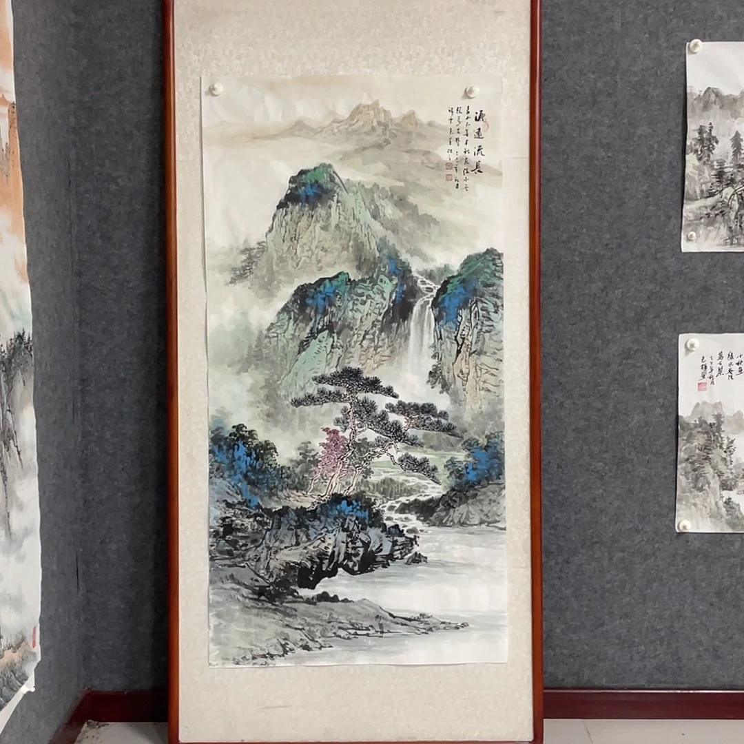 国画四尺138.69画芯 不带框 带合影 捡漏