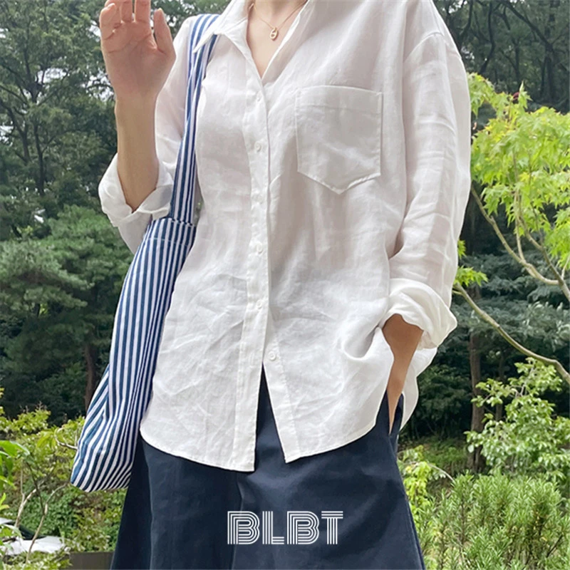 2025夏季新款法式防晒白色衬衫女长袖薄款宽松外搭韩版衬衣上衣