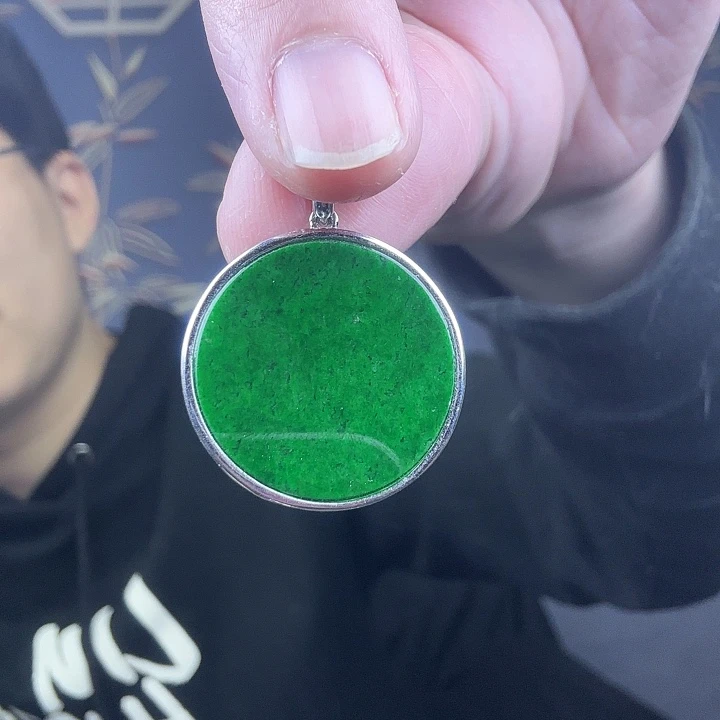 翡翠吊坠(不含链)银S925镶嵌特价 新年