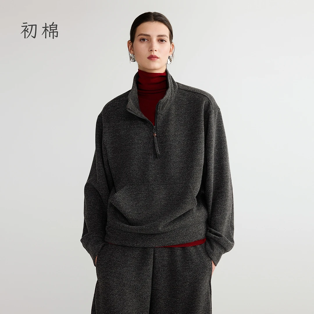 初棉【11.27上新】毛巾糯米绒卫衣针织时尚宽松保暖秋冬366608014