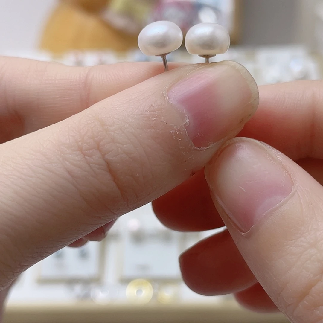 C***e耳饰淡水珍珠银S925镶嵌