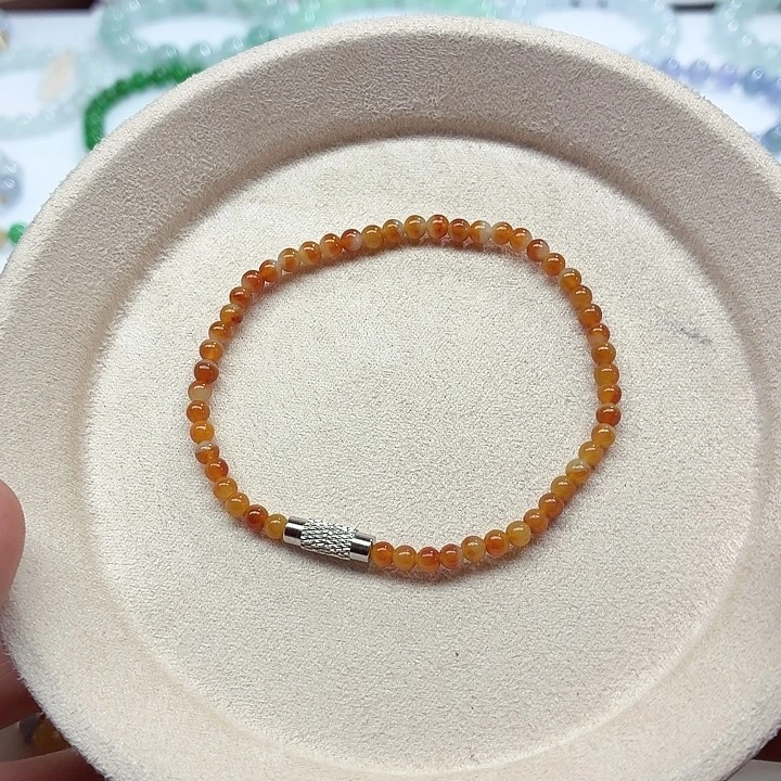 翡翠未镶嵌手链天然缅甸翡翠A货 卡3.5