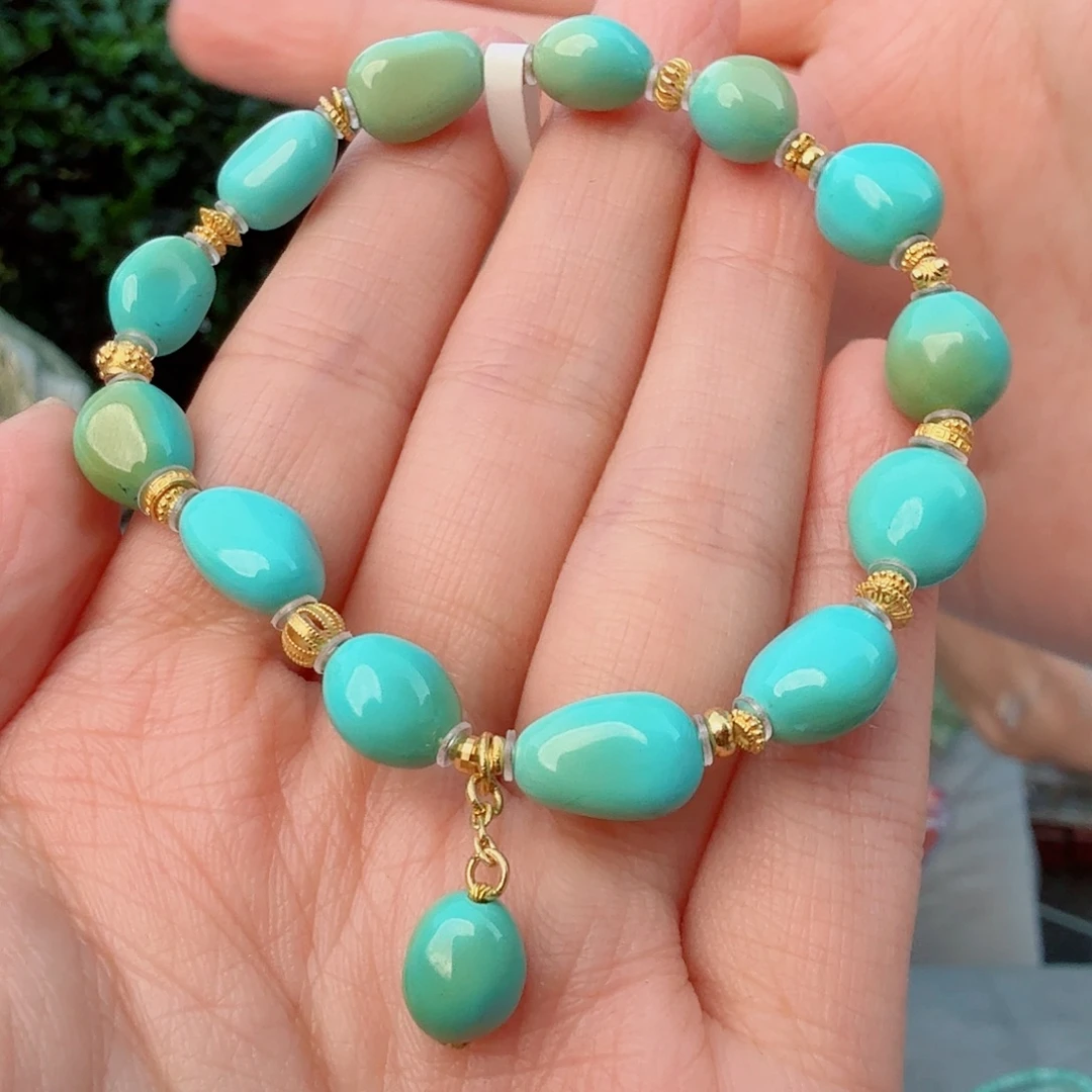 绿松石18K金镶嵌珠宝奇石