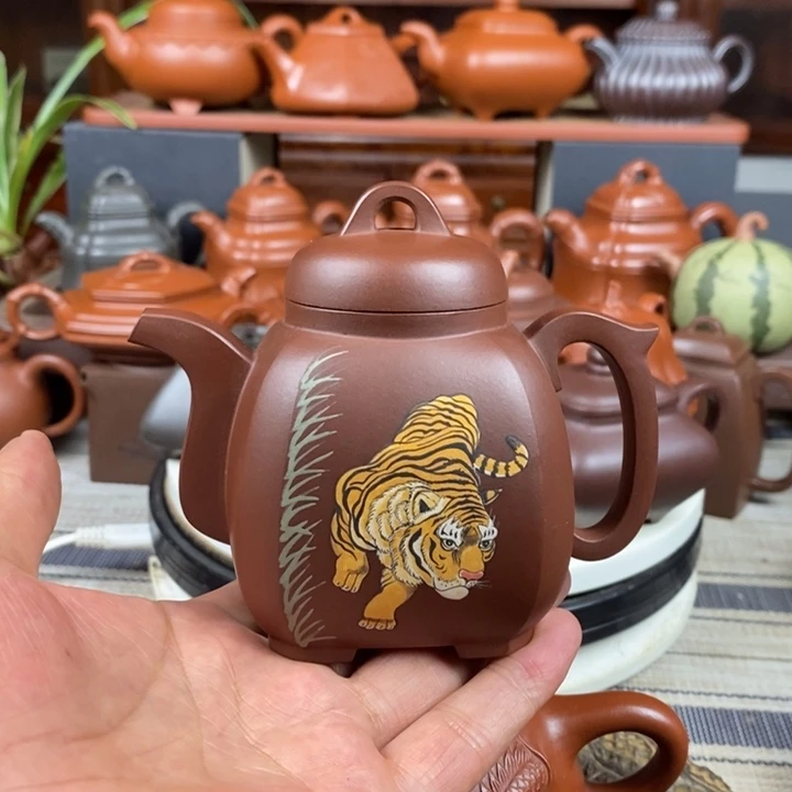 茶壶紫砂福韵八方260cc原矿老紫泥特价