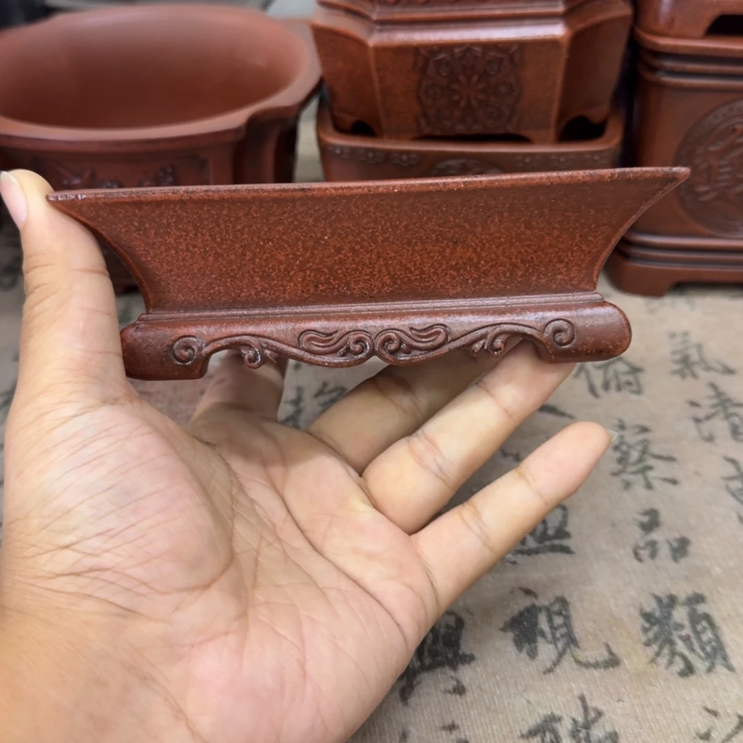 紫砂花盆13.5x9.5x3.5内经紫砂花盆