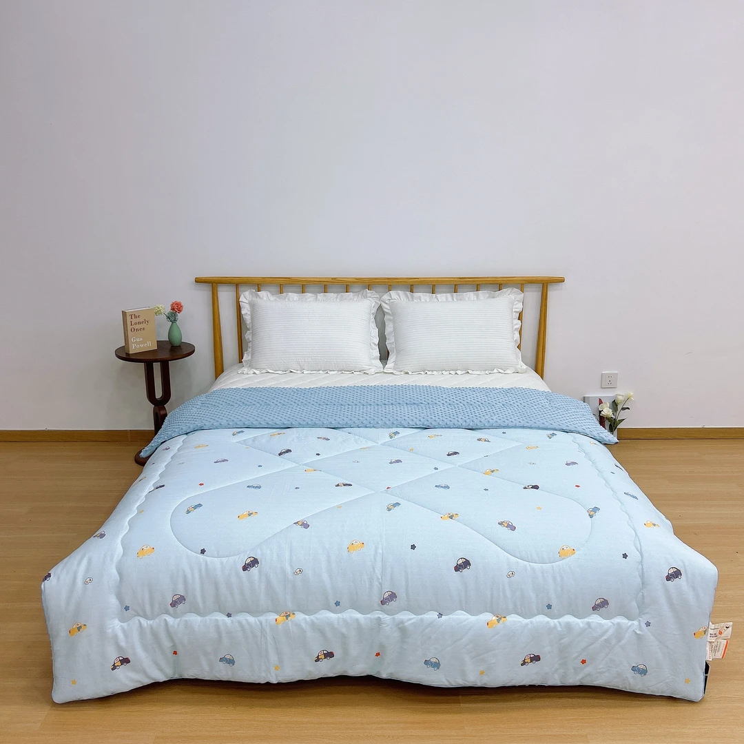 【嘟嘟城】印花豆被 纯棉印花豆豆被 春秋冬季保暖柔软被子