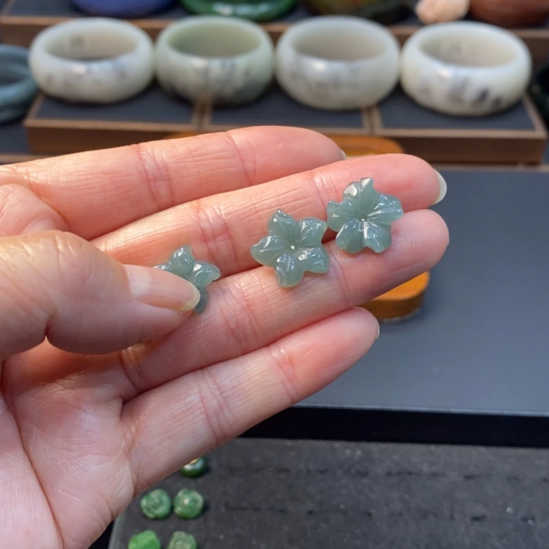 翡翠银S925镶嵌耳饰