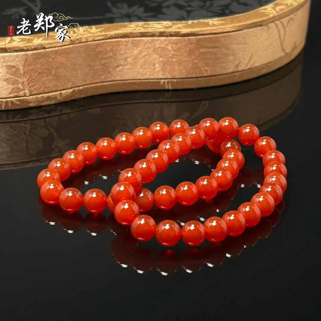 【老郑家】天然玛瑙手串  约8mm（多样性发1件）