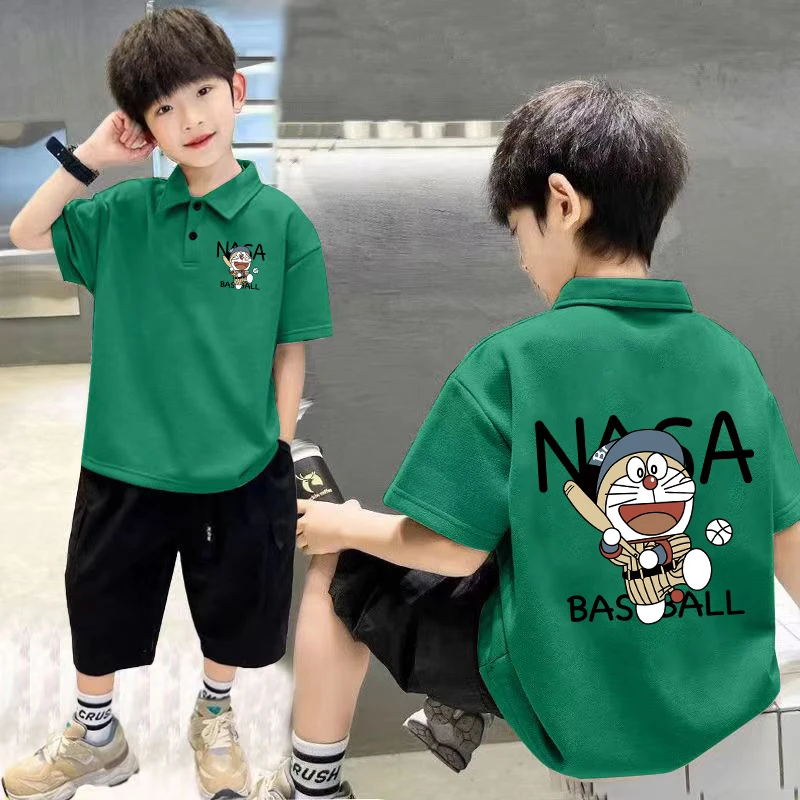 新款儿童装polo衫男童洋气休闲翻领中大童男孩帅气短袖上衣T恤潮