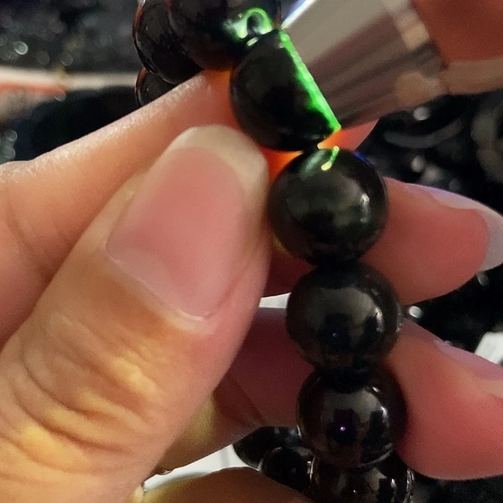 翡翠未镶嵌手链墨翠12
