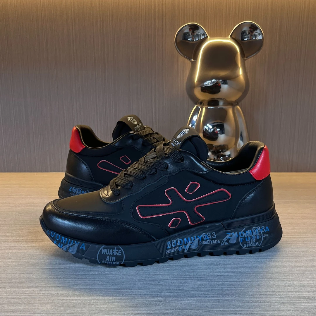 香港乔曼池男士秋冬新款头层牛皮拼接男鞋时尚百搭防滑耐磨休闲鞋