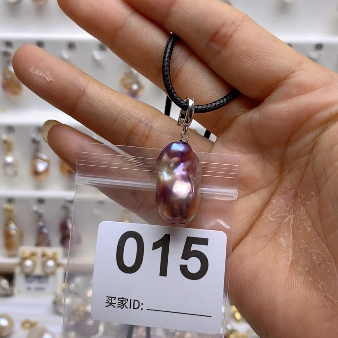 淡水珍珠颈饰银S925镶嵌15