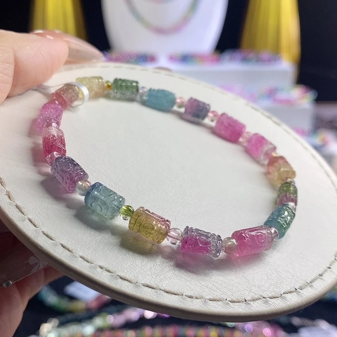 未镶嵌手链碧玺西瓜回纹