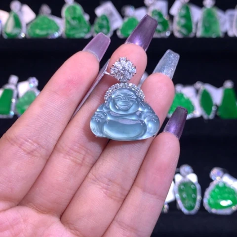 【闪购商品】颈饰银S925镶嵌翡翠天然翡翠