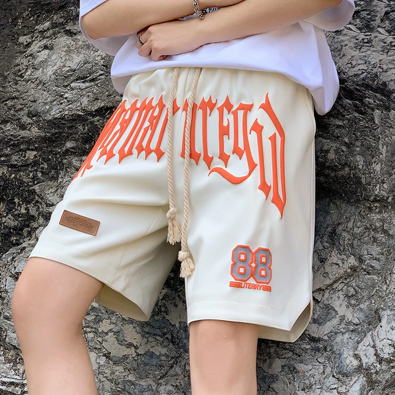 夏季外穿港风直筒短裤运动潮流大裤衩休闲美式复古ins宽松五分裤