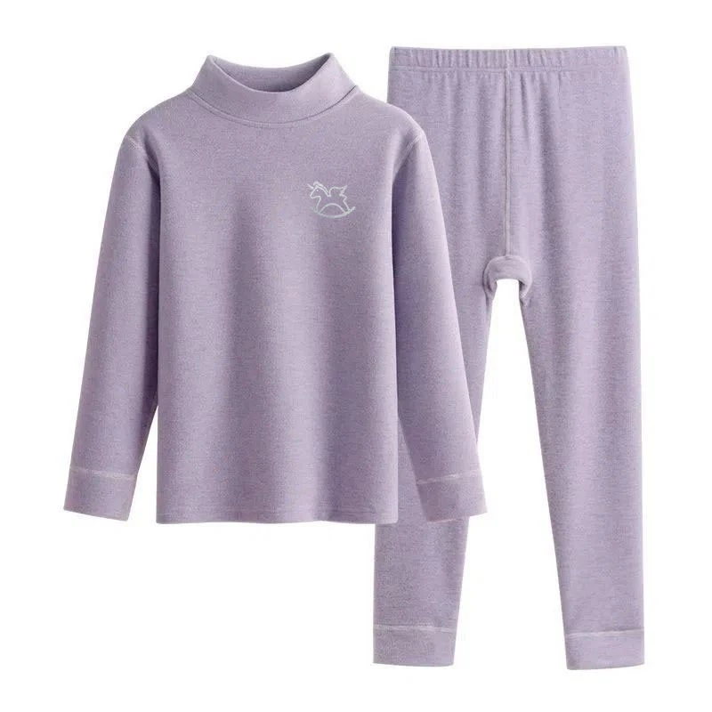 双面德绒男女儿童无骨秋冬季爆款保暖套装打底儿童保暖半高领内衣