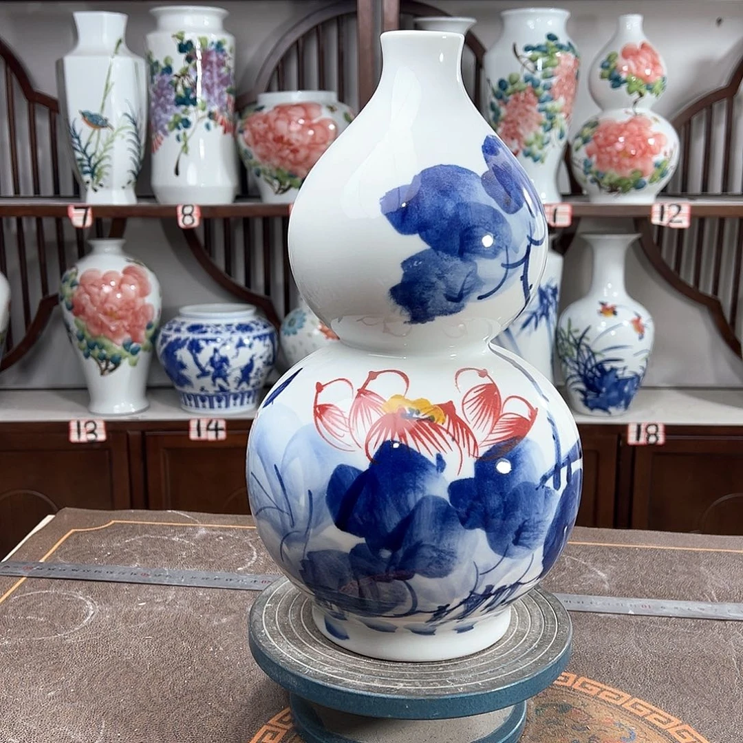 摆件景德镇陶瓷葫荷花