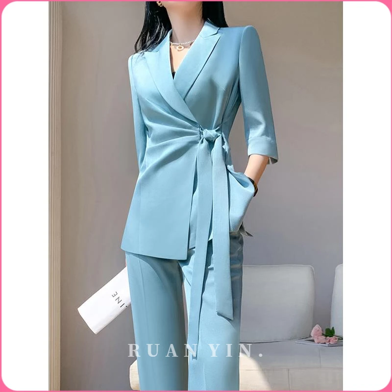 RUAN YIN高级感西装套装女2025新款夏季薄款韩版休闲高端气质中袖