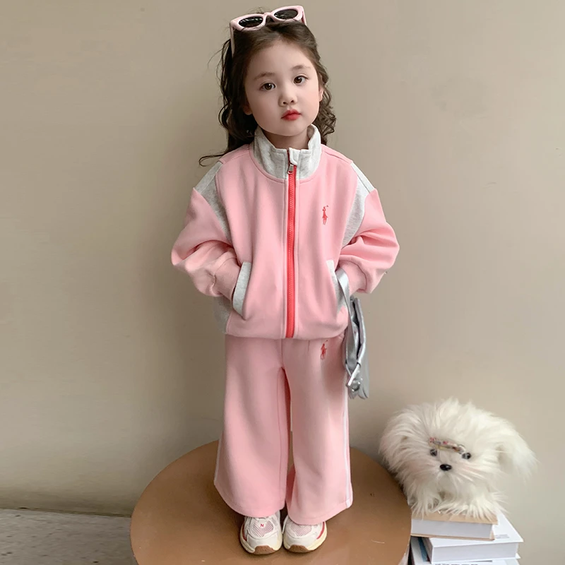 女童休闲套装洋气儿童春秋外套2025新款韩版女宝宝时髦两件套女孩