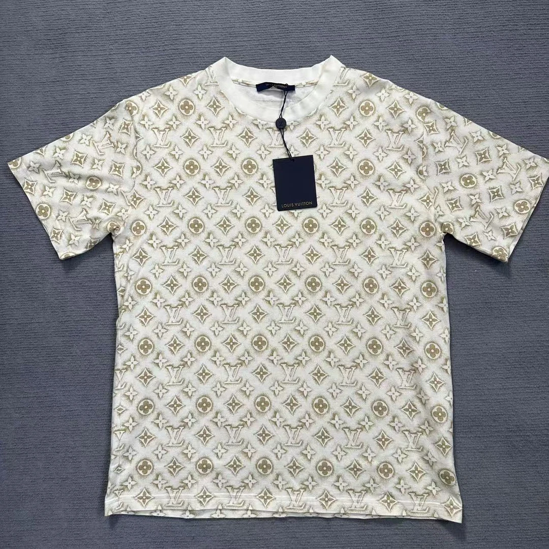 全新未使用 LouisVuitton/路易威登 白色老花满印短袖/L码
