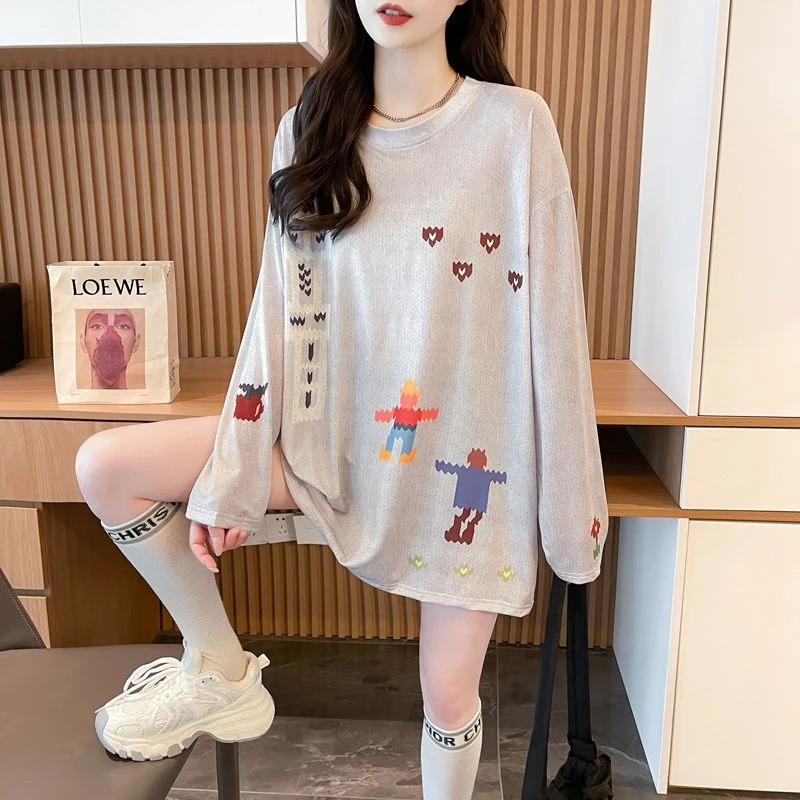 2025大码宽松大版宽松舒适显瘦胖MM女夏季薄款长袖冰爽防晒罩上衣