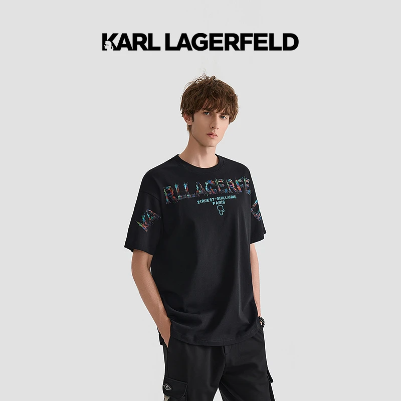【官方男装】KARL LAGERFELD卡尔拉格斐印花短袖T恤M22X1702