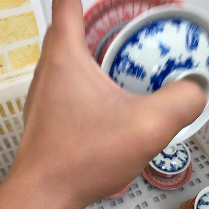 瓷片千佛三才马蹄盖碗