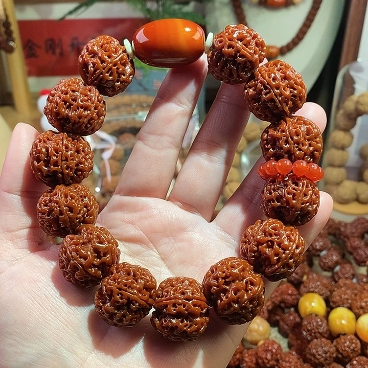 金刚菩提手串九*粉225手串玉华