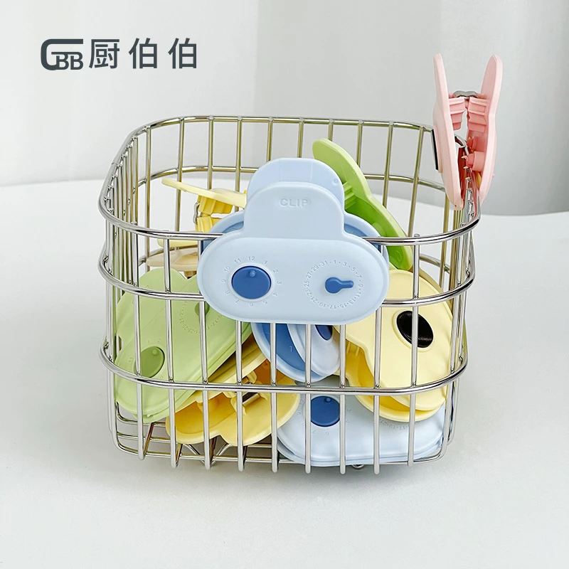 轻奢创意卡通封口夹日期圈高颜值磁吸贴零食夹密封夹五个装