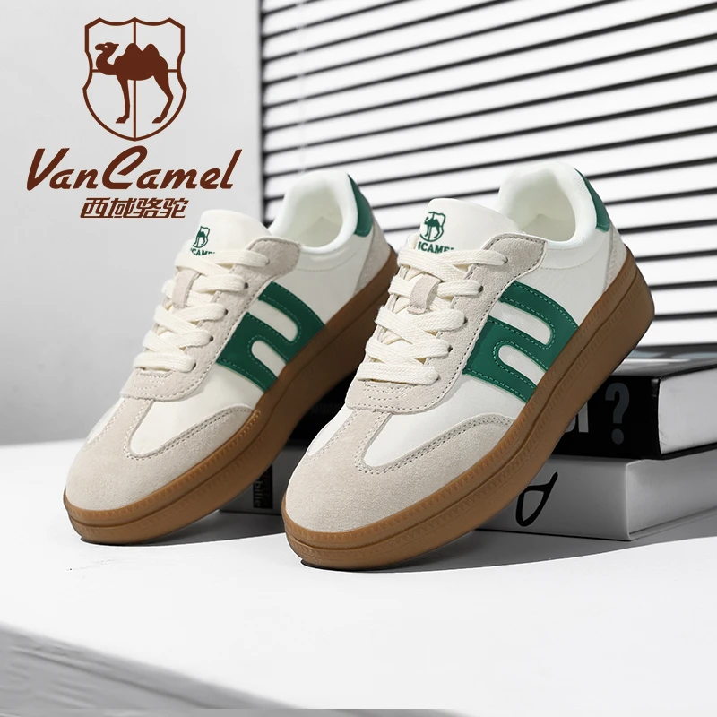 VANCAMEL/西域骆驼跑步鞋春季时尚白色休闲夏季透气潮流情侣百搭