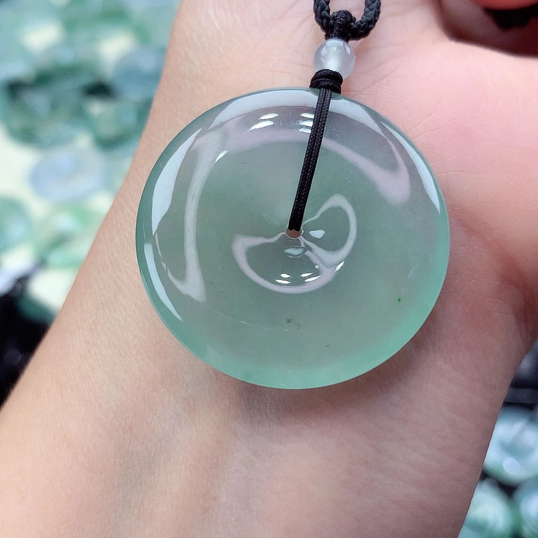 翡翠未镶嵌颈饰编号28尺寸32.7-5.5