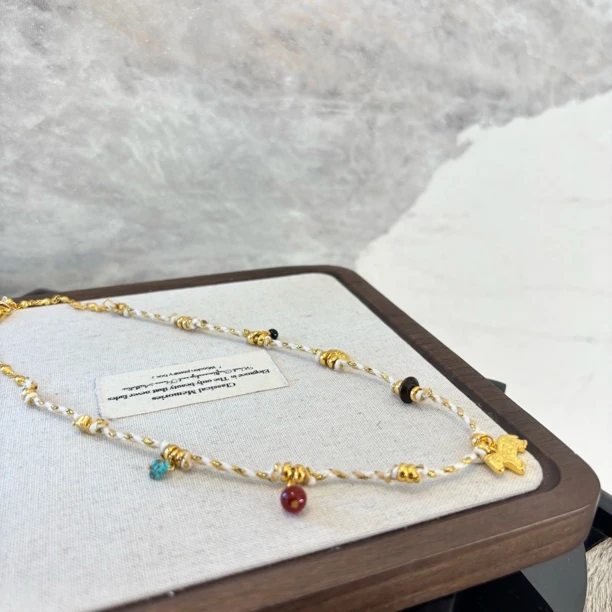 铜合金布艺项链 黄色小马绳子项链XL2638