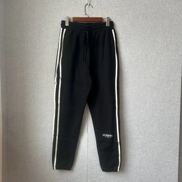 [玥姐专属] SSUR 侧边条纹 抽绳 束脚裤 黑/灰 PT0301