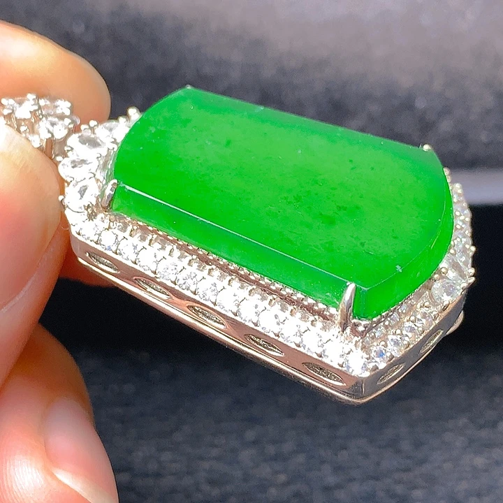 翡翠银S925镶嵌颈饰