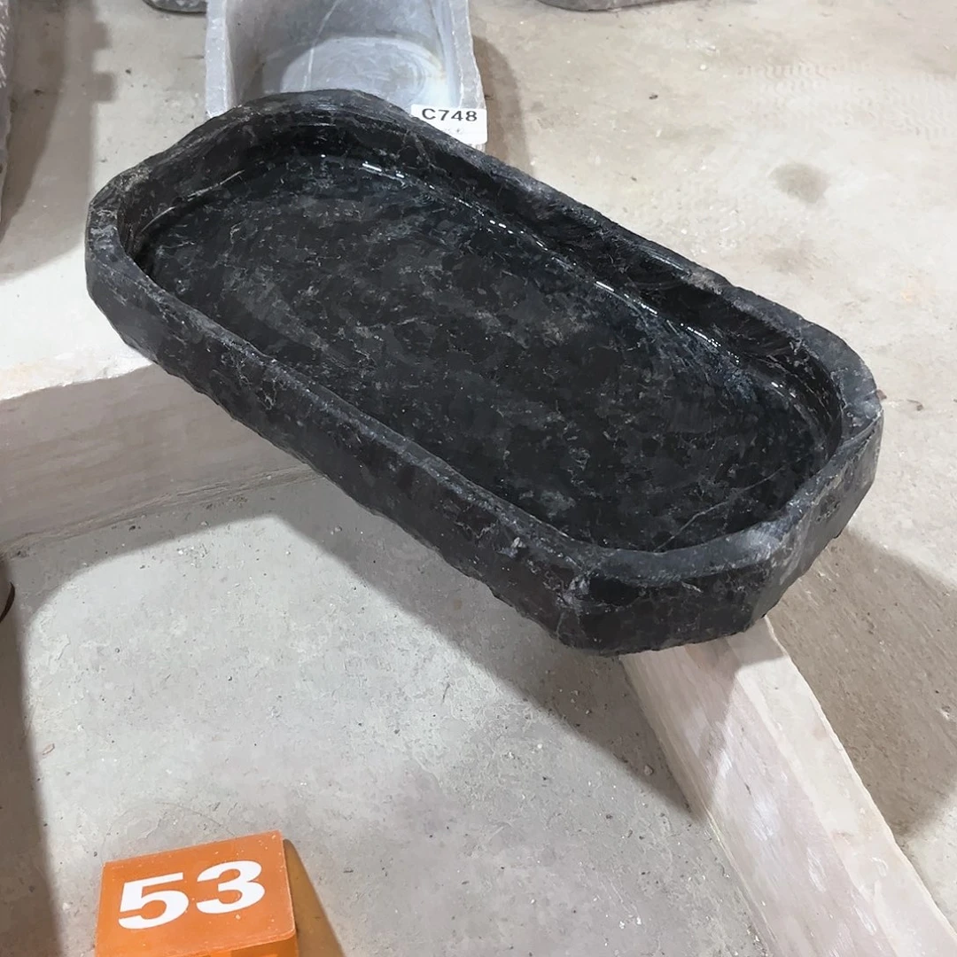 贵州黑青石 石头花盆