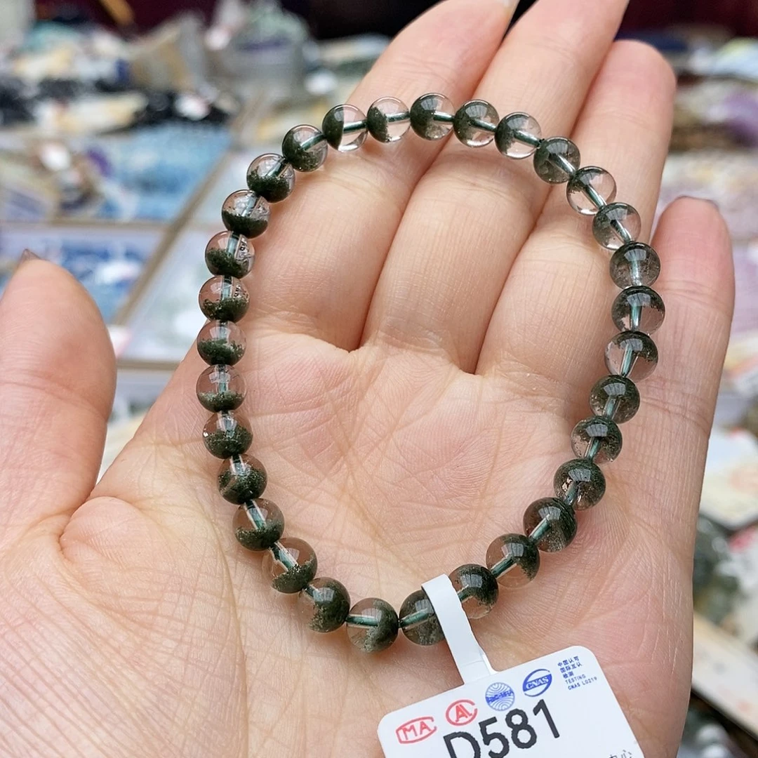 水晶手链未镶嵌D581 绿幽灵 6m+