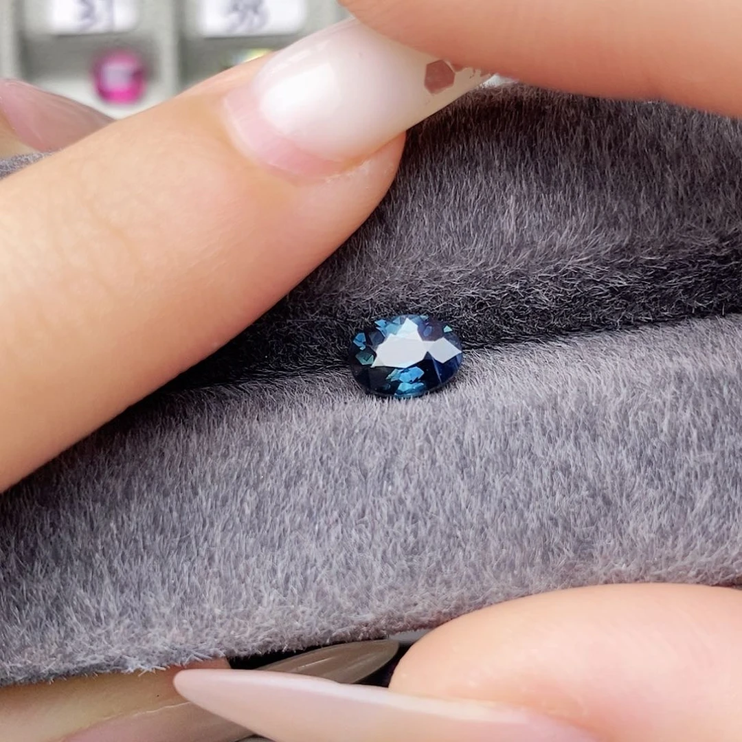 裸石蓝宝石无烧孔雀蓝颜色浓郁高级1.13ct/450
