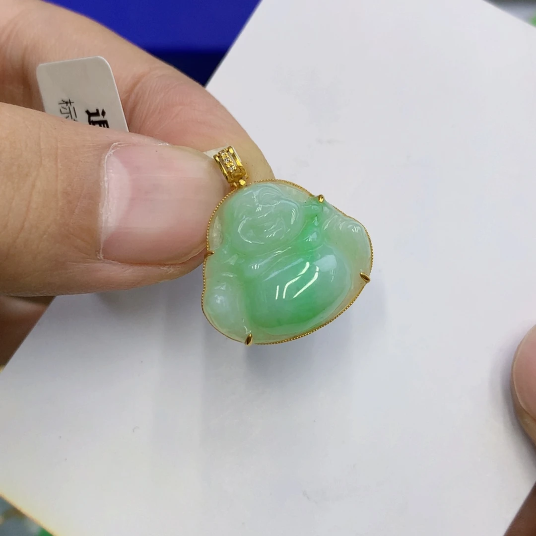18K金镶嵌挂件翡翠翡翠