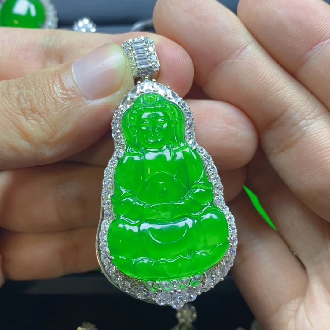 翡翠银S925镶嵌颈饰