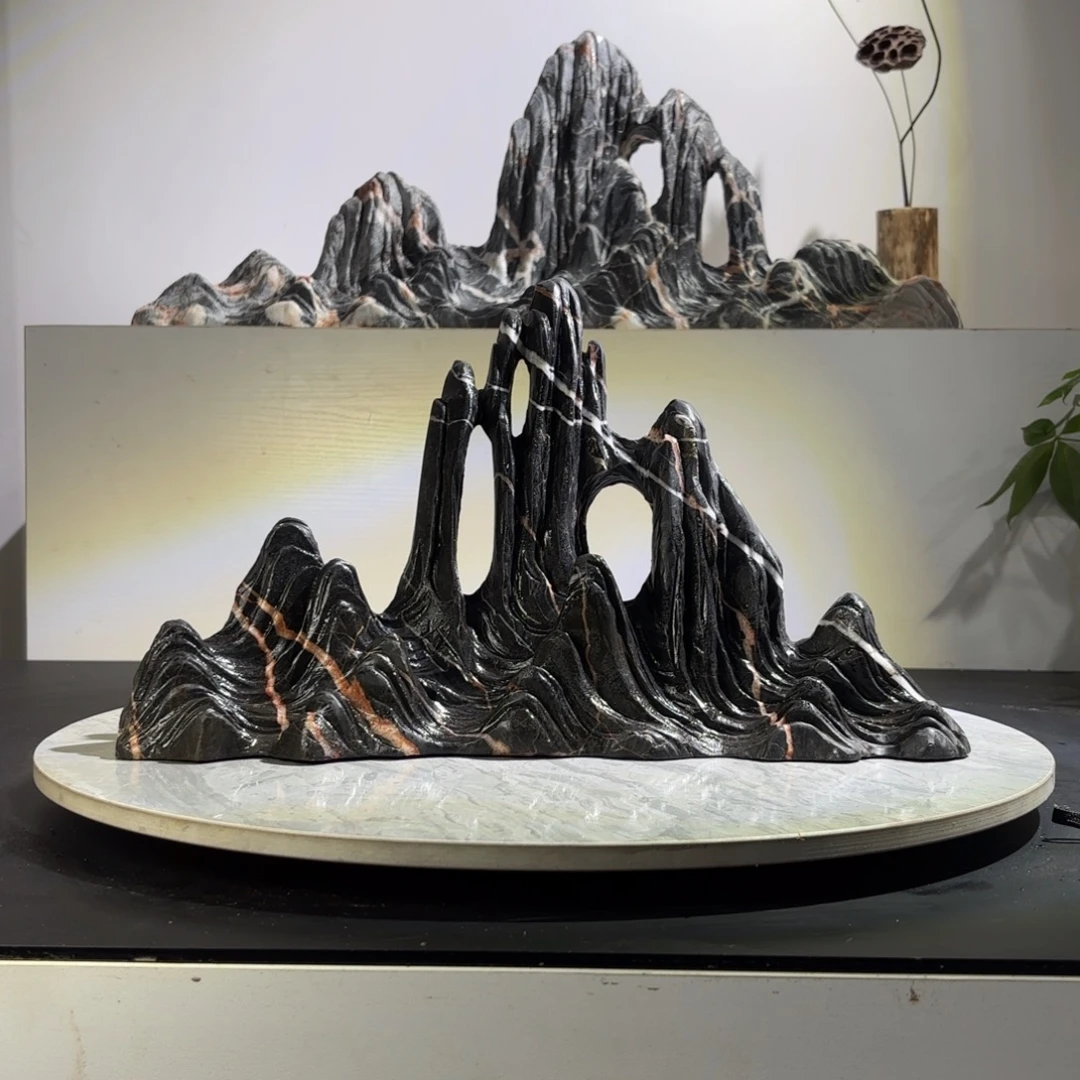 旺***制灵璧山峰石鱼缸造景